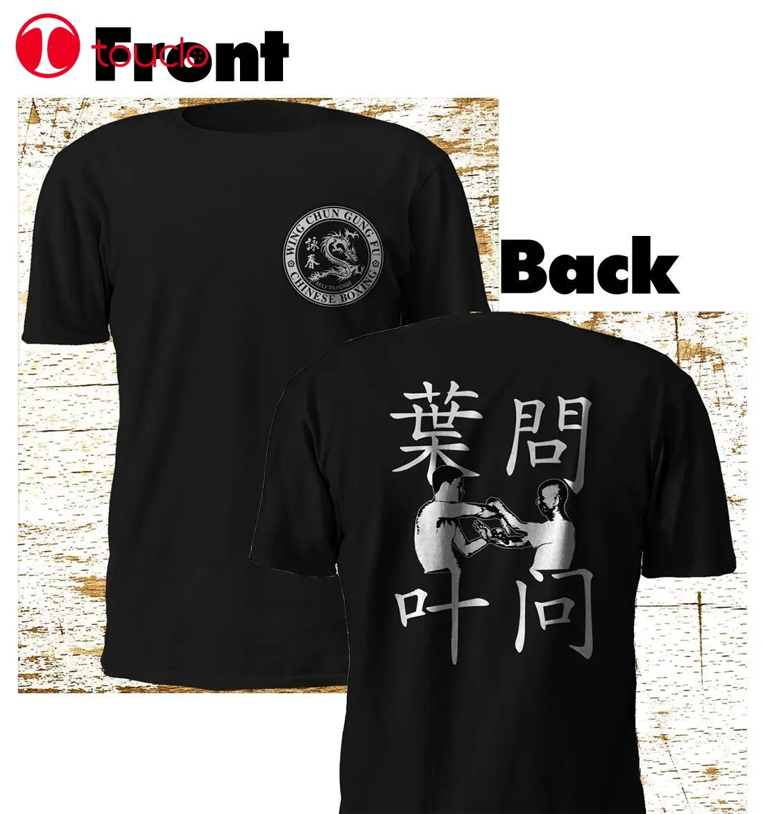 

2019 New Wing Chun Kung Fu Ip Man Bruce Martial Art Black T Shirt M-3Xl Tee Shirt Double Side Hoodies