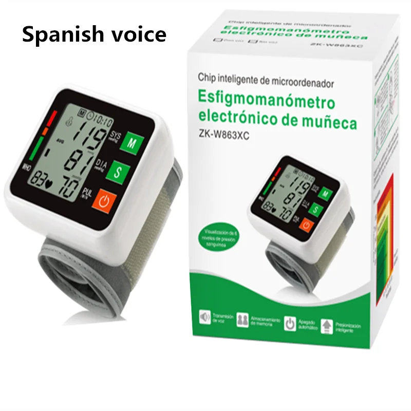 ZOSS latest models Voice broadcast Automatic Wrist Digital Blood Pressure Monitor Tonometer Meter for Measuring and Pulse rate