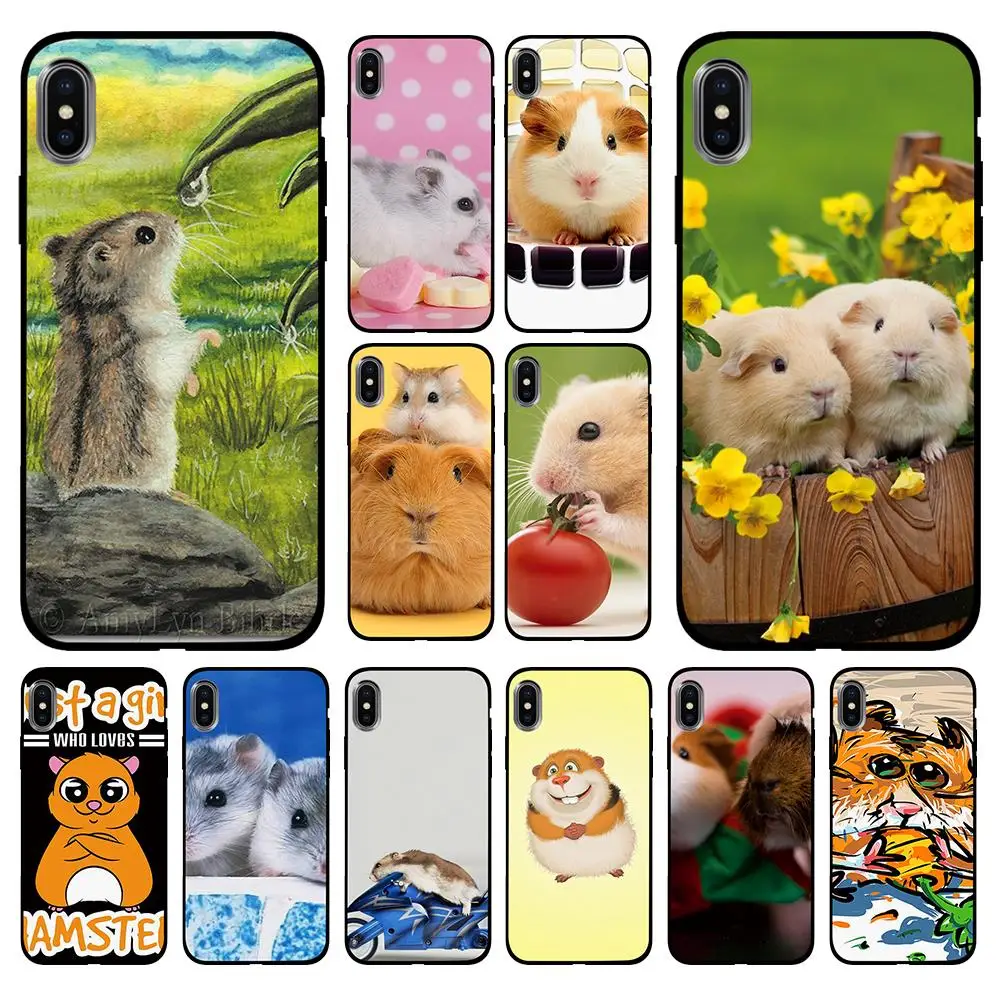 

A hamster very cute Oil painting posters Soft TPU Case Cover for Apple iPhone 6 6S 7 8 Plus 5 5S SE X XS MAX XR Silicone Cases