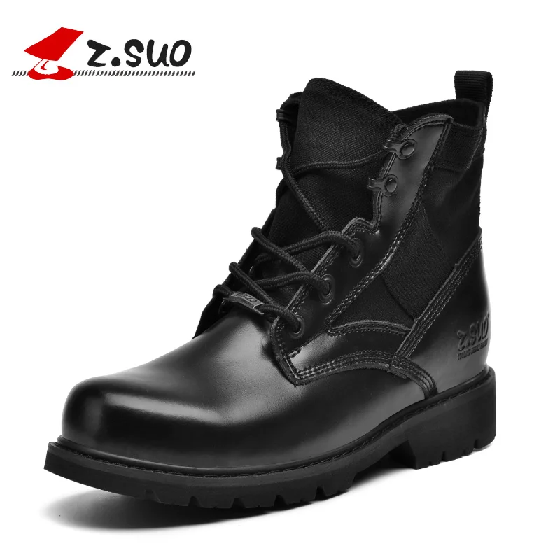 Men Hiking Shoes winter Military boots Genuine Leather male army Desert