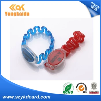 

YongKaiDa 13.56MHz RFID ABS waterproof Wristband Fudan 1k Swimming pools rfid bracelet with serial number