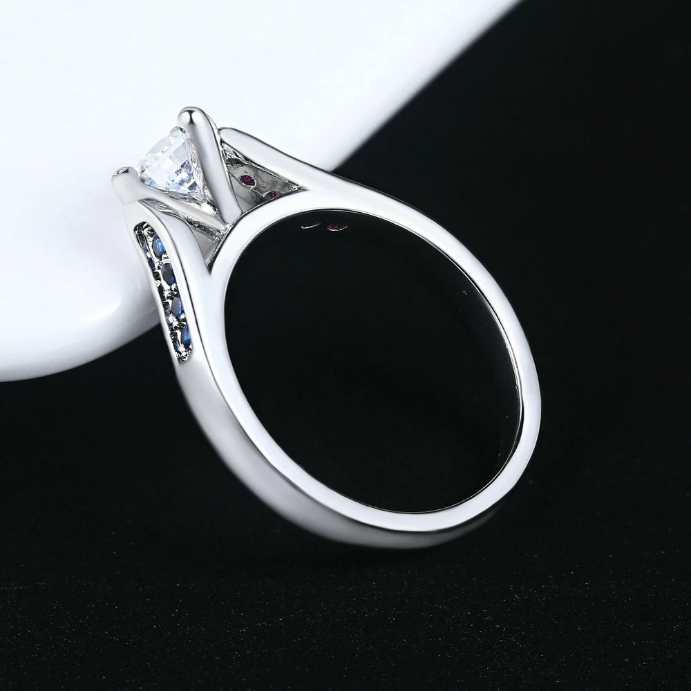 Double Fair Fashion New Austria Crystal Wedding Rings For Women Engagement Cubic Zirconia Jewelry Ring Wholesale DZR005