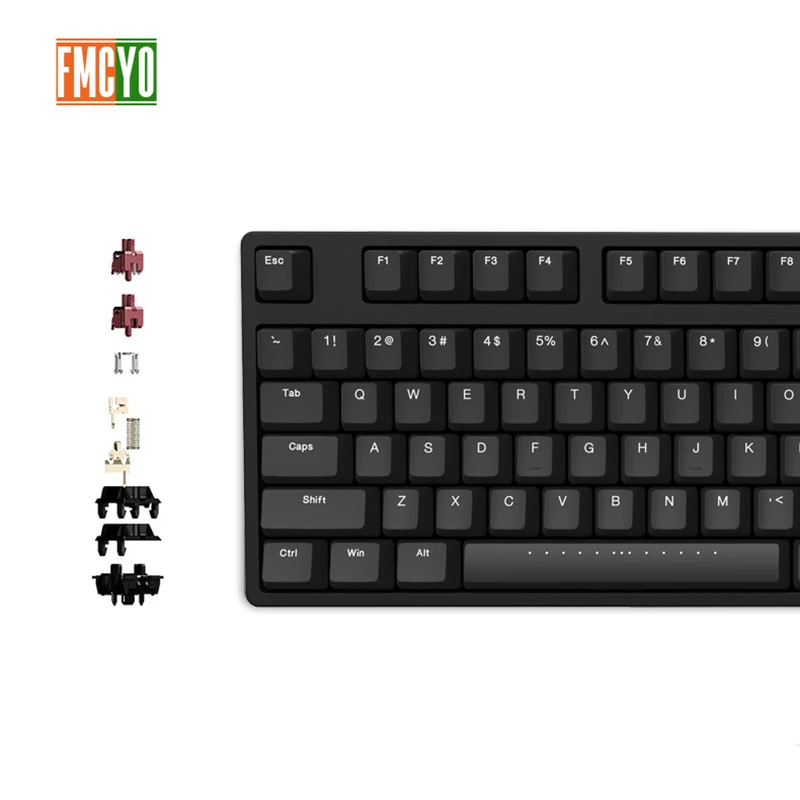 FMCYO механическая клавиатура без ключа C87 клавишные колпачки из ПБТ Cherry MX Silver wwwitch