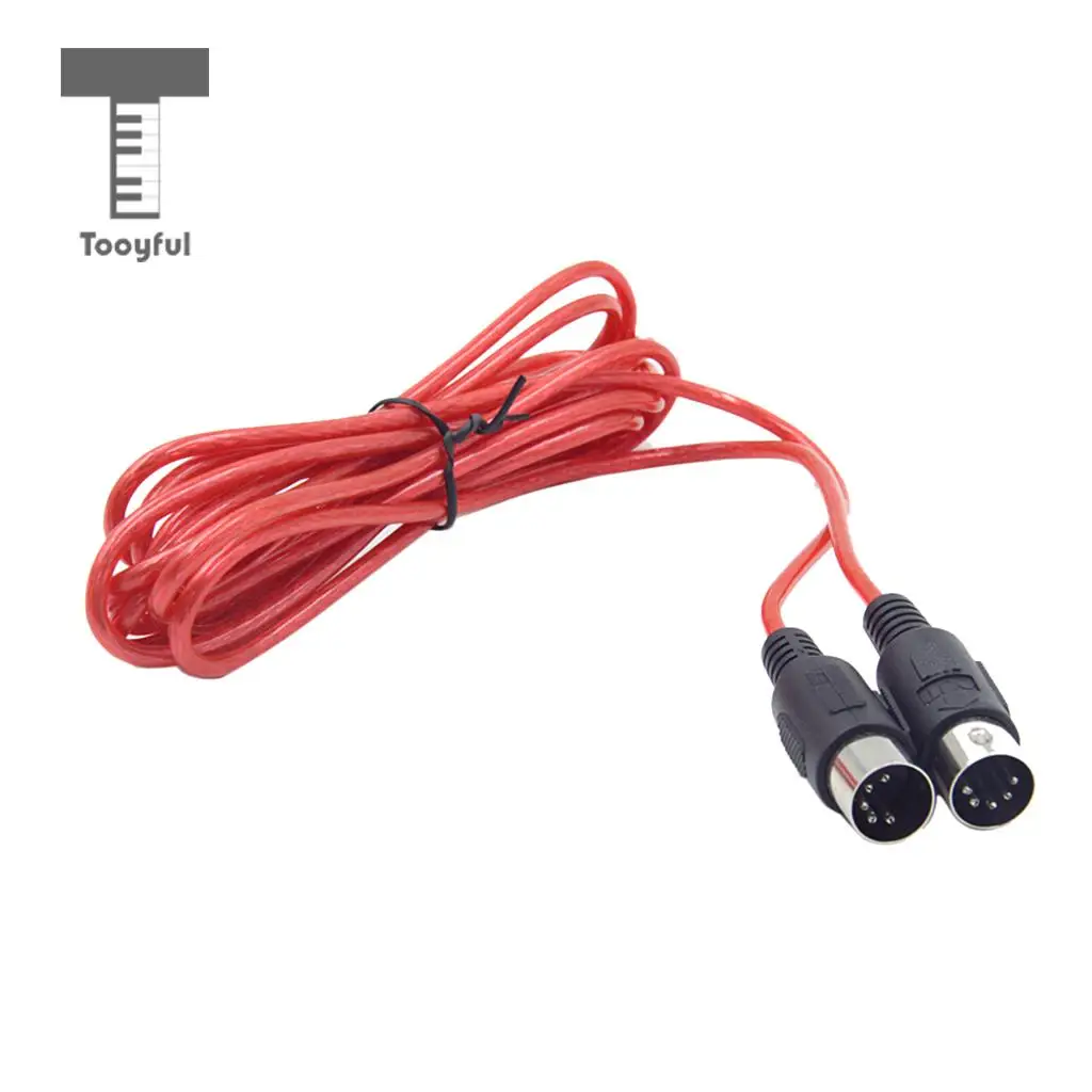 Tooyful Musical MIDI Cord Cable Copper Audio Cord for Electronic Piano Lovers Red