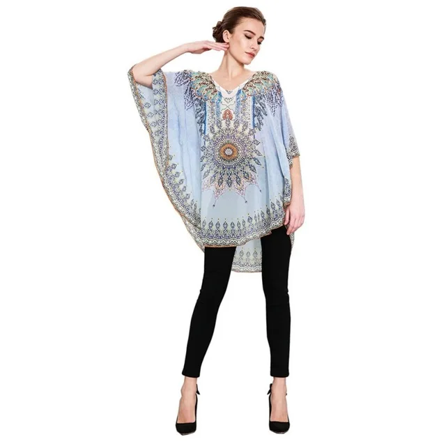 Muslim Casual Loose Chiffon Tops 