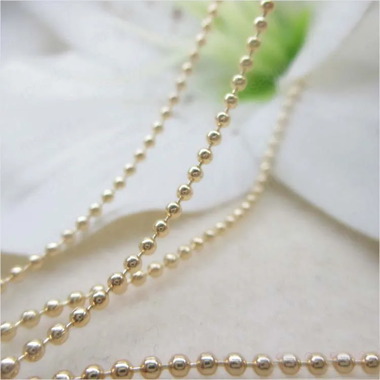 Позолоченная латунная цепочка с бусинами 2 м 1 5 мм 24 к|jewelry accessories|brass ball chainchain beads |