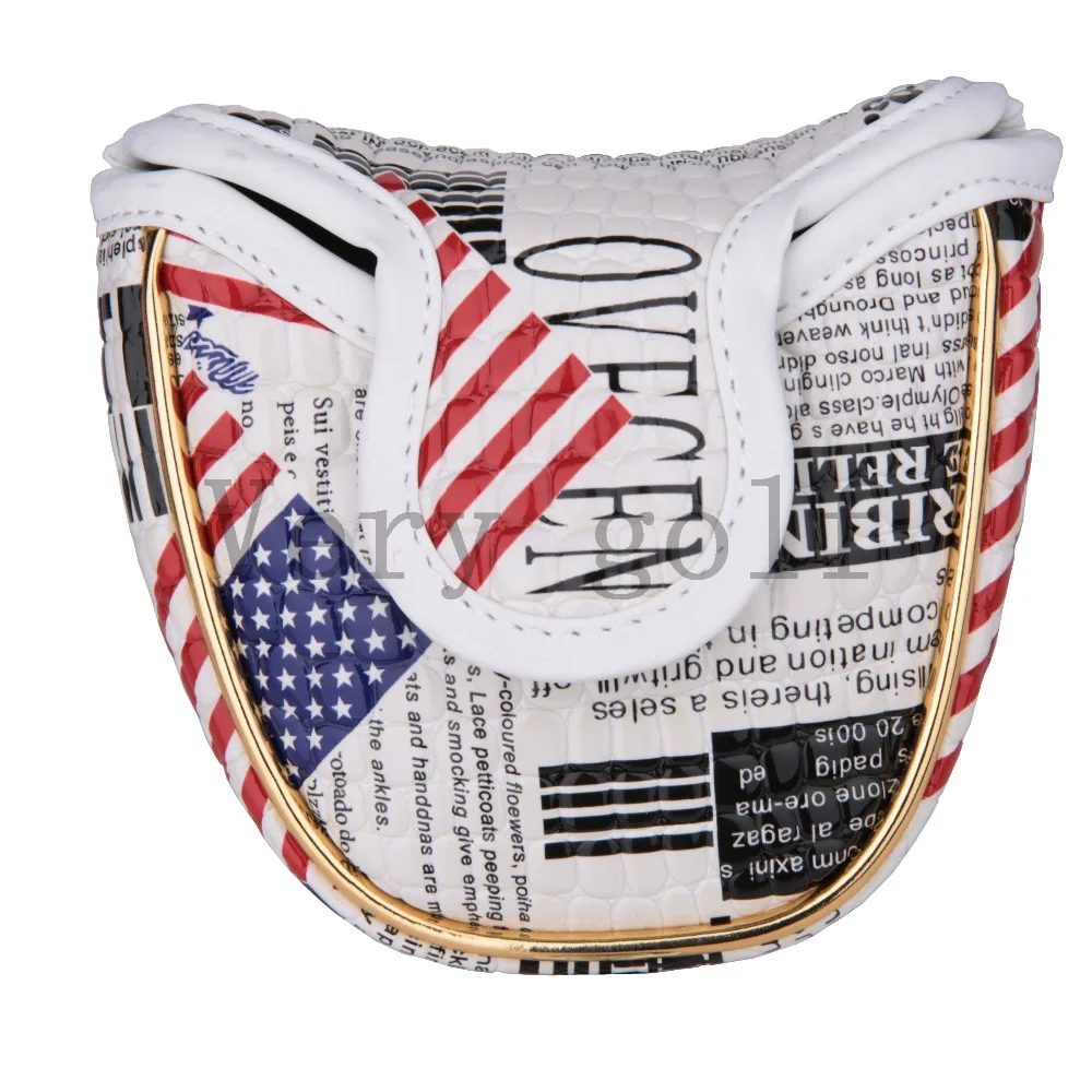 

Genuine USA Flag Stars and Stripes Newspaper Mallet Putter Head Cover Magnetic Closure Design Free Shipping