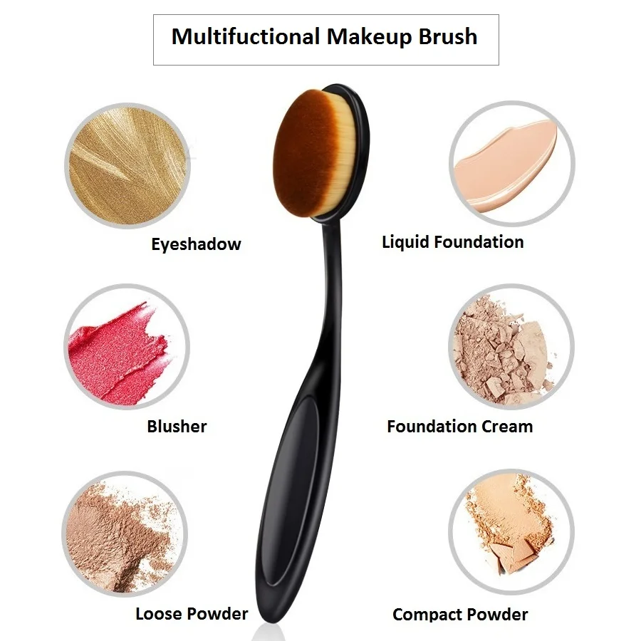 

Toothbrush Makeup Brush Soft Small Multifuction Brosse Powder Foundation Blusher Eyeshadow Short Oval Curve Women Cosmetic Tools