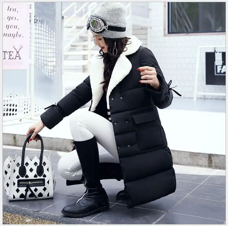 Повседневная зимняя женская куртка, пуховик, хлопковое пальто, тонкая женская теплая зимняя парка, Женское пальто, Женское пальто, мода, G118 - Цвет: Черный