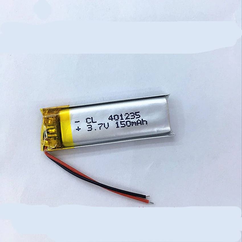 

Dinto 401235 150mAh 3.7V Lithium Li-polymer Battery Li-ion Polymer Batteries Cells for MP3 Recorder Bluetooth Headsets Toys