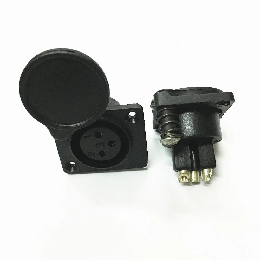 10pcs XLR 3 Pins 12mm Audio Cable Connector Chassis Mount 3 Pin Plug Adapter