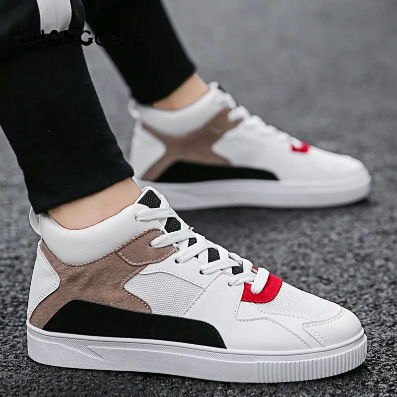 Classic Canvas Sneakers for Men High Top Shoes Men's Vulcanized Shoes For Cool Boys Male Lace up winter shoes mixed color trend Classic Canvas Sneakers for Men High Top Shoes Men's Vulcanized Shoes For Cool Boys Male Lace up winter shoes mixed color trend