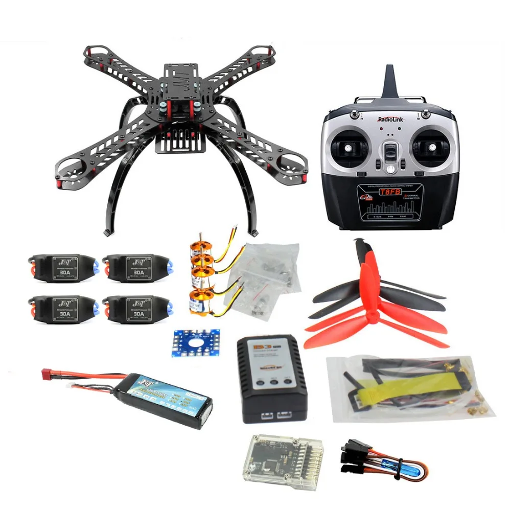 

QQ SUPER Multi-rotor Flight Control DIY 310mm Carbon Fiber Multicopter Kit Radiolink 6CH TX&RX 1400KV Motor 30A ESC F14891-F