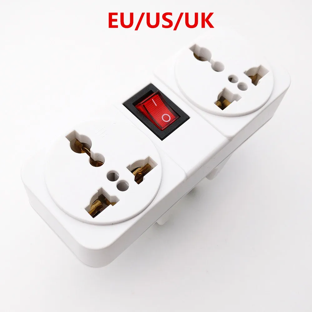 White copper 250v 10A 2p universal adaptor socket Portable 2way outlet