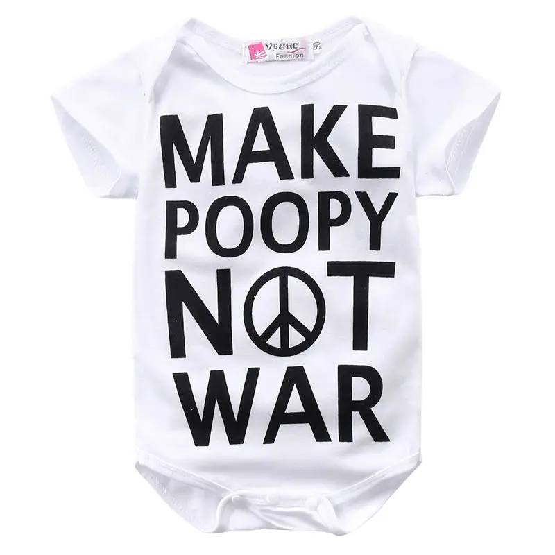 Clearance Promotion Kid Baby Boy Summer Short Sleeve Letter Bodysuit White Jumpsuit Bebe Children Clothes |