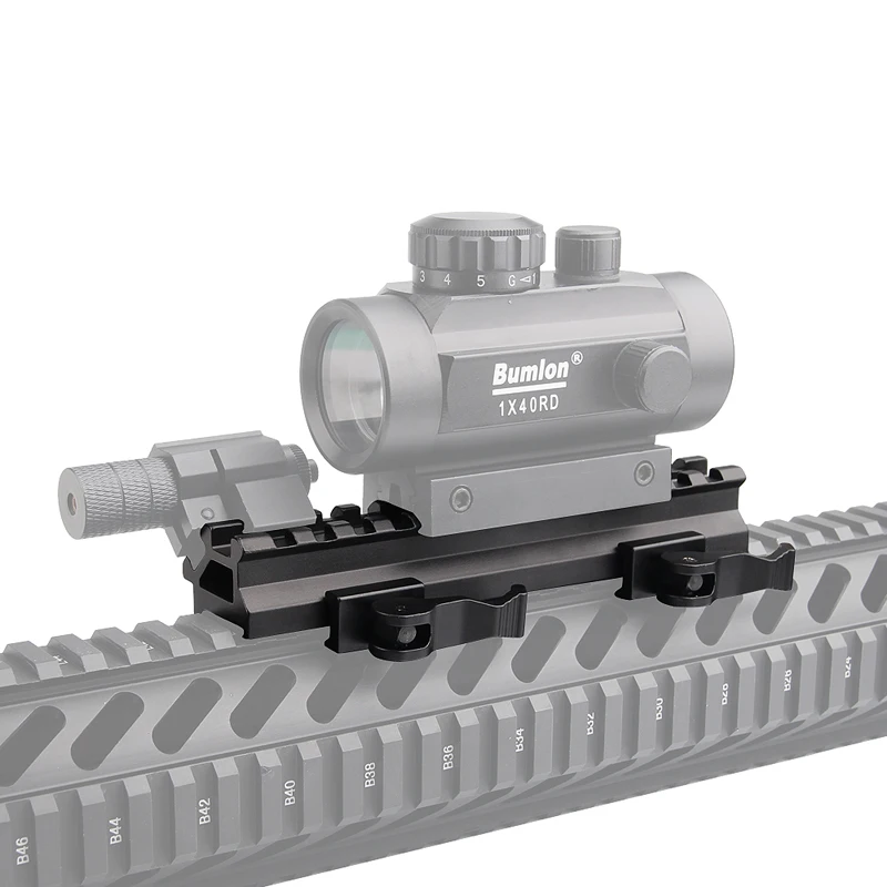 Airsoft Long Quick Detachable Double Rail Angle Weaver Picatinny Mount Integral QD Lever Lock System 13 Slots For Hunting RL1-0012-10