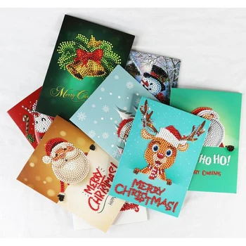 

5D DIY Diamond Painnting Christmas Greeting Cards full round 7d greeting card diy painting kits diamond painting christmas cards