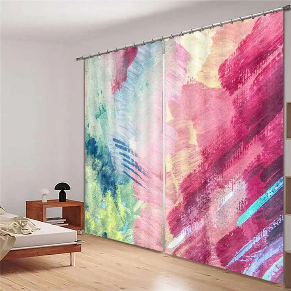 

Abstract cloud painting 3D Window Curtains Living Room bedroom Drapes Rideaux factory Customized size shower curtain
