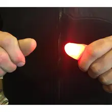 1 Pair Creative Magic Red Light Up Thumb Tips with LED Red Magic Thumb Tip Light Illusion Soft Standard Size 2 Pcs Props Gifts E