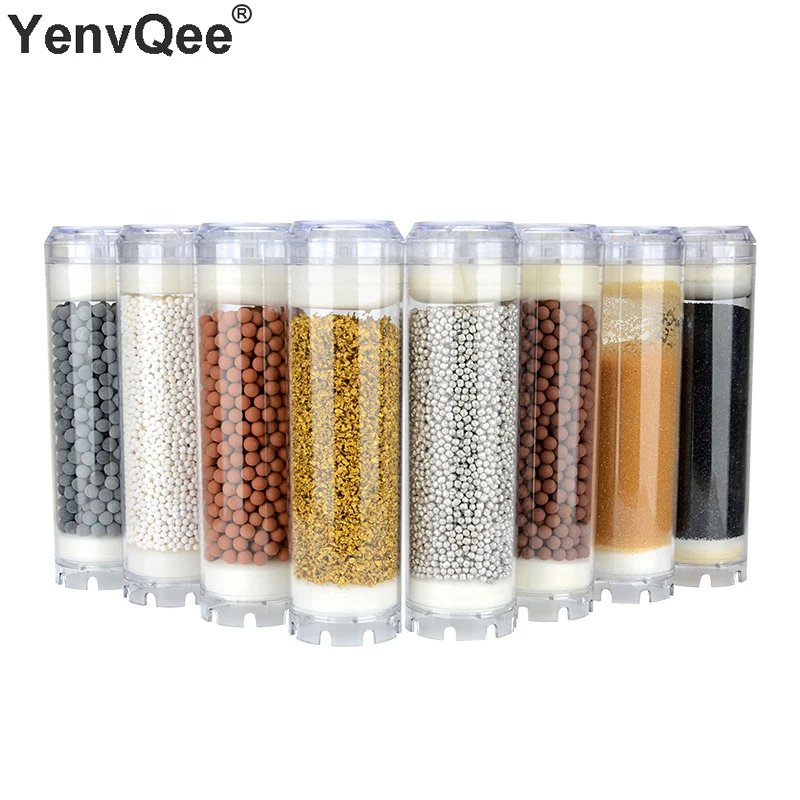 

10 Inch Clear Housing DIY Fill Shell with Filter Cartridge Alkaline balls/Maifan Stone/Resin/KDF for Aquarium water filter