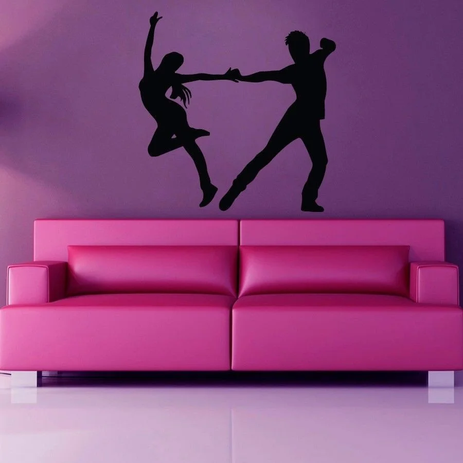 

Dancing Vinyl Wall Decals Dancer Girl&Man Dancing Wall Sticker Gym Pub Bar Decor Home Decoration Bedroom Adhesive Art Mural HL99