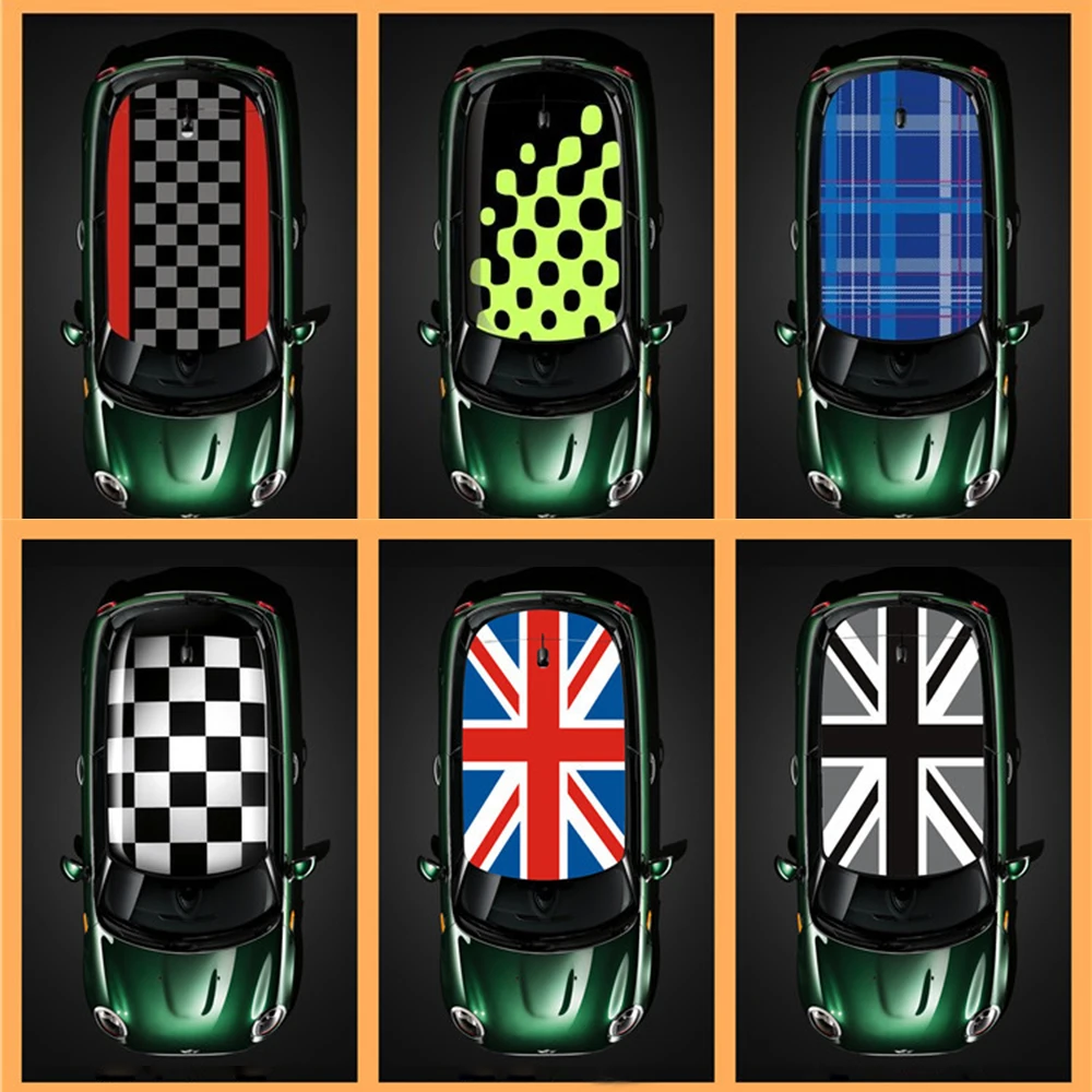 

1pcs Union Jack Car KK Full Roof Sticker Auto Roof Trim Decals Decoration Refit For MINI Cooper S One d JCW F56 Car Accessories
