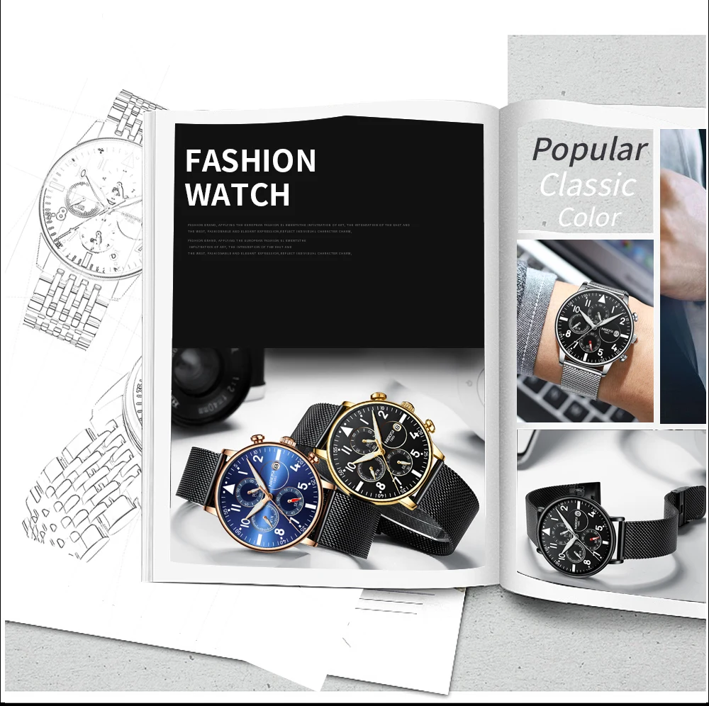 NIBOSI Men Watch 2019 Luxury Brand Waterproof Fashion Quartz Watch Stainless Steel Male Clock Relogio Masculino Dourado Saat (4)