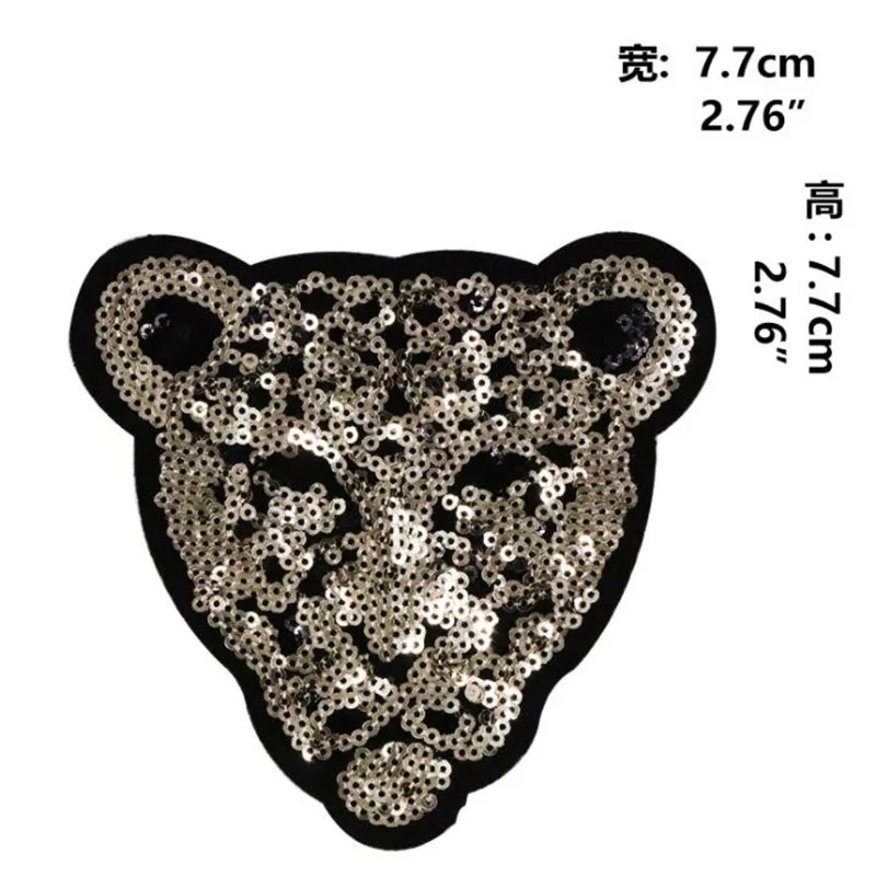 Животное патч 77 мм леопардовая голова с голотипом suquins Diy Женская вышитая нашивка для байкеров аппликация на одежду наклейки