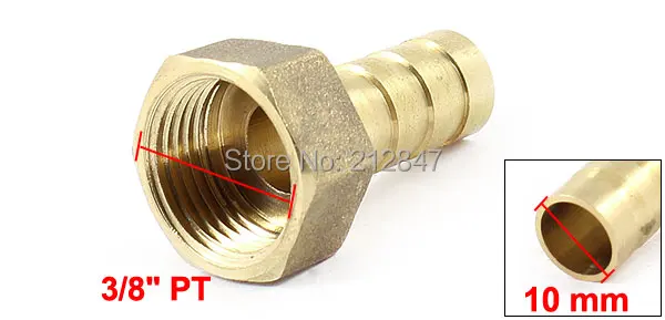 PT Female to 10mm Hose Barb Air Fuel Gas Pipe Brass  Quick Connector