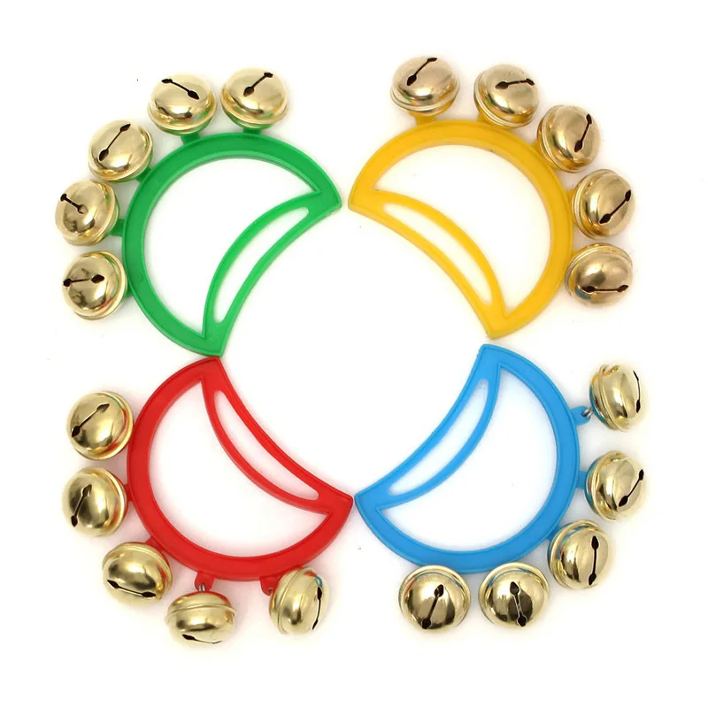 1pcs Jingle Bells Handheld Sleigh Multi Color Plastic Metal 8.5x5.5cm