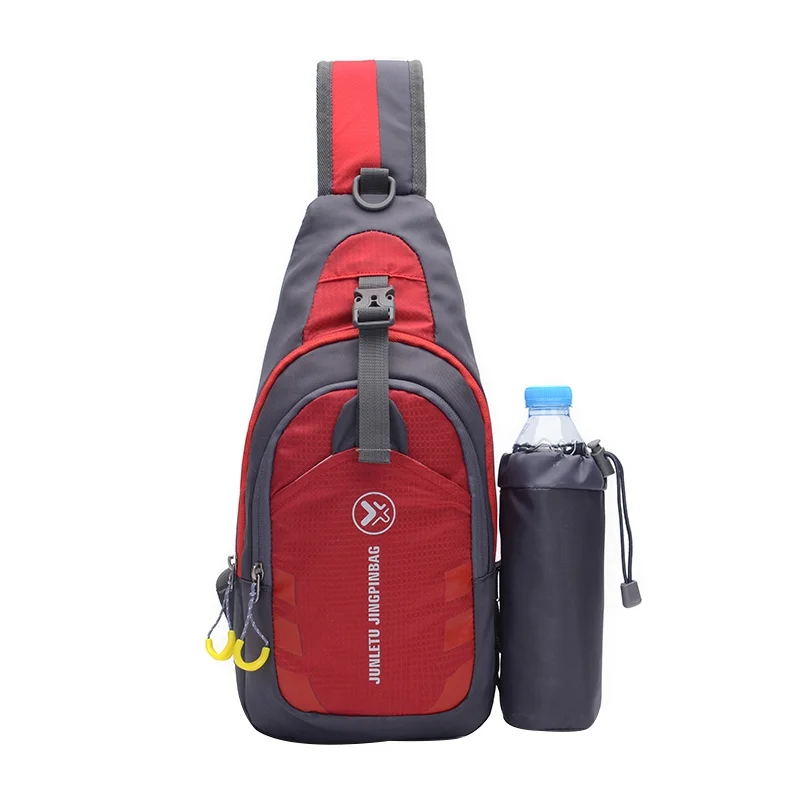 Слинг Сумка грудь плечо рюкзак сумки через плечо с держателем бутылки для iPad планшет Открытый Кемпинг Туризм - Цвет: Red