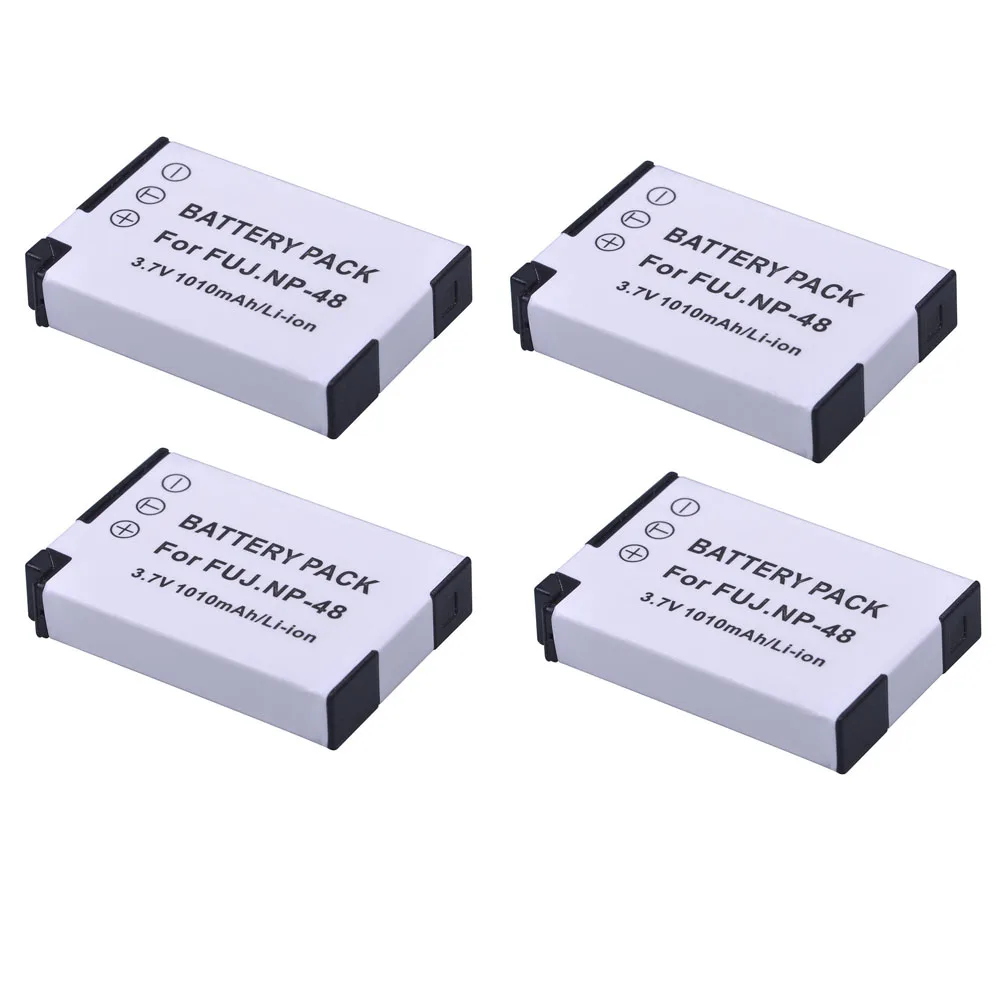 

PowerTrust 4Pcs 3.7V 1010mAh NP-48 NP 48 NP48 Rechargeable Li-ion Battery for Fujifilm XQ1 and XQ2 Cameras