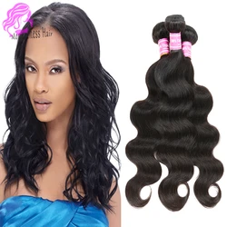 

7A Unprocessed Virgin Hair 3 Bundles Peruvian Virgin Hair Body Wave Tissage Bresilienne Human Hair Extensions 8-30 1B# By DHL