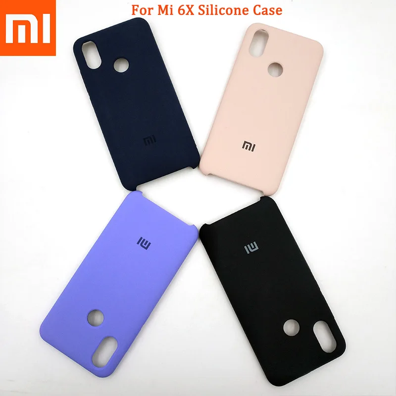 

100% original Xiaomi 6X liquid silicone silky smooth protective cover case for Xiao Mi 6X soft-touch mobile phone bag with logo