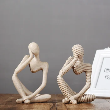 

European resin abstract character art sculpture home decor handicrafts people figurines room study decorations wedding gift