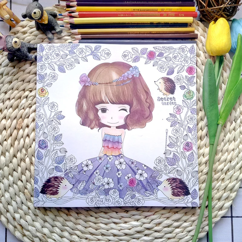 Flower girl secret garden coloring book ancient style painting book children coloring graffiti picture book Flower girl secret garden coloring book ancient style painting book children coloring graffiti picture book