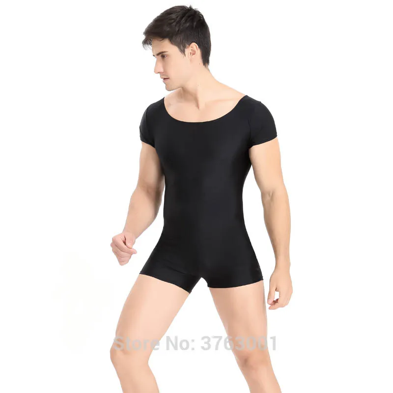 

Men's Jumpsuit Dancewear Acrobatics Gymnastics Skin Fitness Suit Short Sleeve Straight Tights Spandex Workout Clothes Elasticity