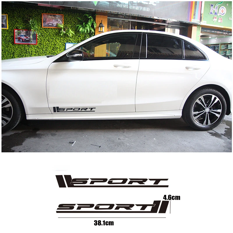 2 шт./лот Спортивная наклейка на дверь автомобиля кузов для Mercedes Benz AMG w117 cla45 w205 c63