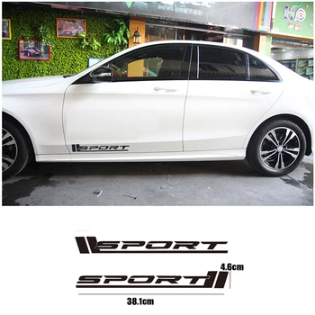 

2pcs/lot SPORT car door Sticker car body sticker for Mercedes Benz AMG w117 cla45 w205 c63 w212 e63 w207 w176 a45 x156 gla45