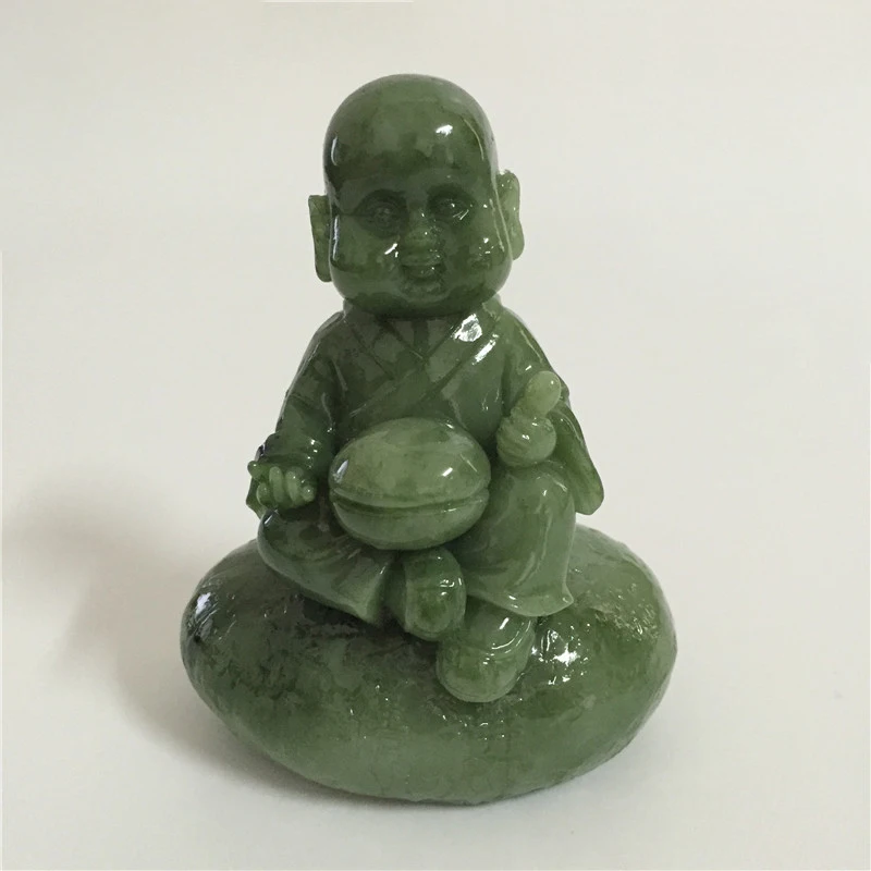 

Chinese Meditation Buddha Statues Sculpture Small Monk Figurines Man-made Jade Stone Ornaments For Home Decoration Monk Statue