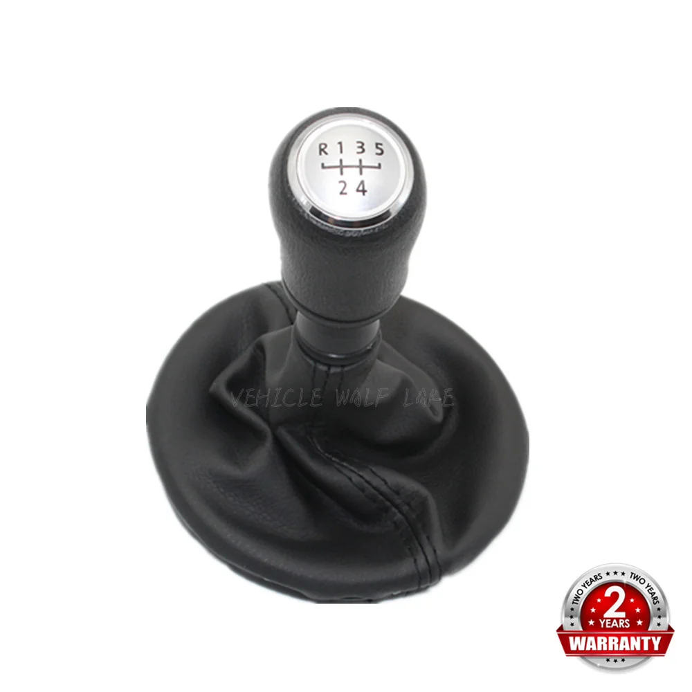 

For VW Transporter Multivan Caravelle T5 T6 2003 2004 2005 2006 2007 2008 2009 2010 5 Speed Gear Shift Knob With Leather Boot