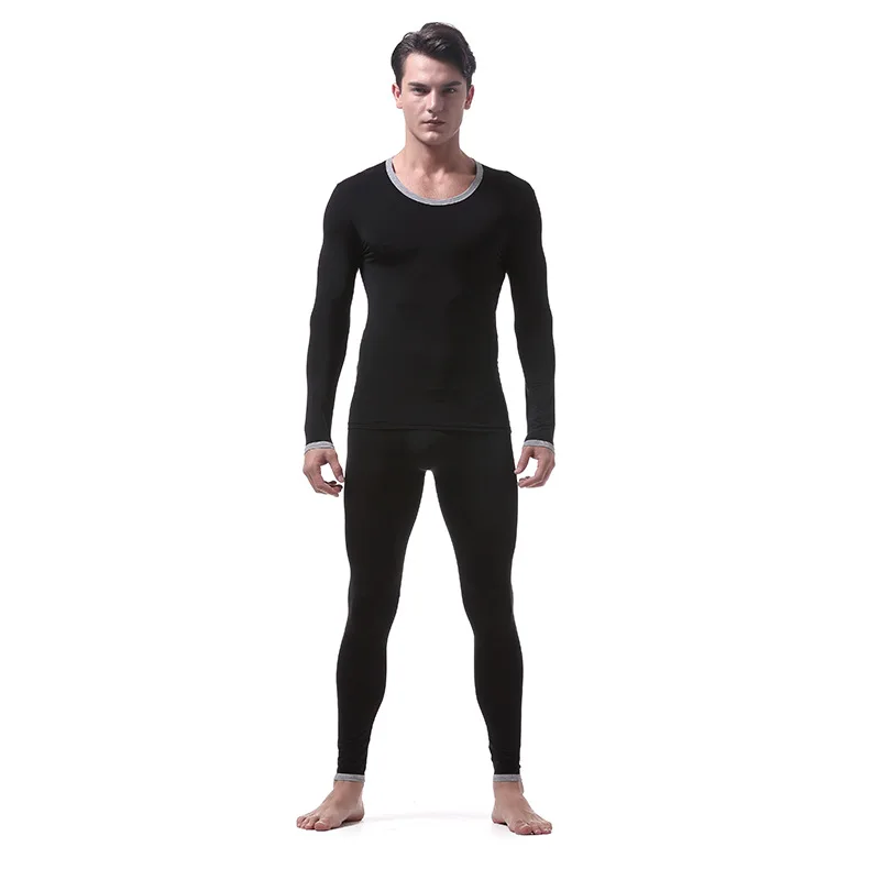 best long johns Ultra-thin Ice Silk Soft Fabric Men's Underwear Sets Translucent Breathable U Pouch Bag Design Sexy Long Johns(for A Suits) fleece long johns