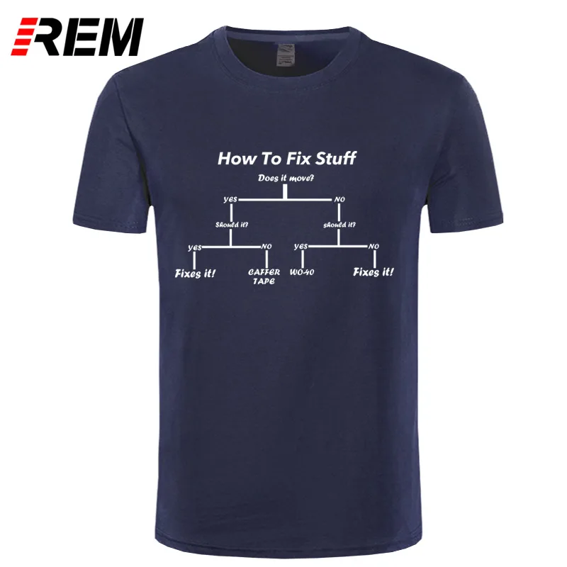 REM Летний стиль, как исправить вещи, футболка, забавный подарок для Него, подарок, сделай сам, инженер, строитель, футболка, мужские футболки с коротким рукавом