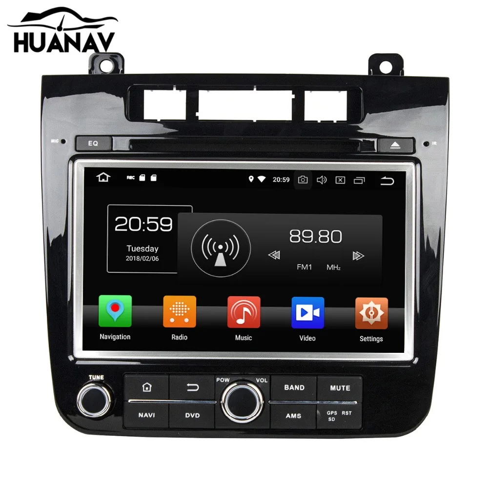 Perfect HUANVA Androi 8.0 DVD Player GPS navigation For VW Volkswagen TOUAREG 2010+  multimedia player tape recorder 8-Core navi Audio 7