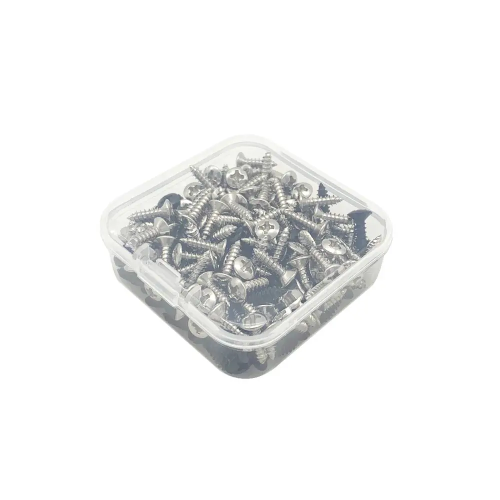 

200 pieces Guitar Screws with Storage Box for Electric Pickguard Back Plate Mount DIY Luthier Tool 12 * 3 mm