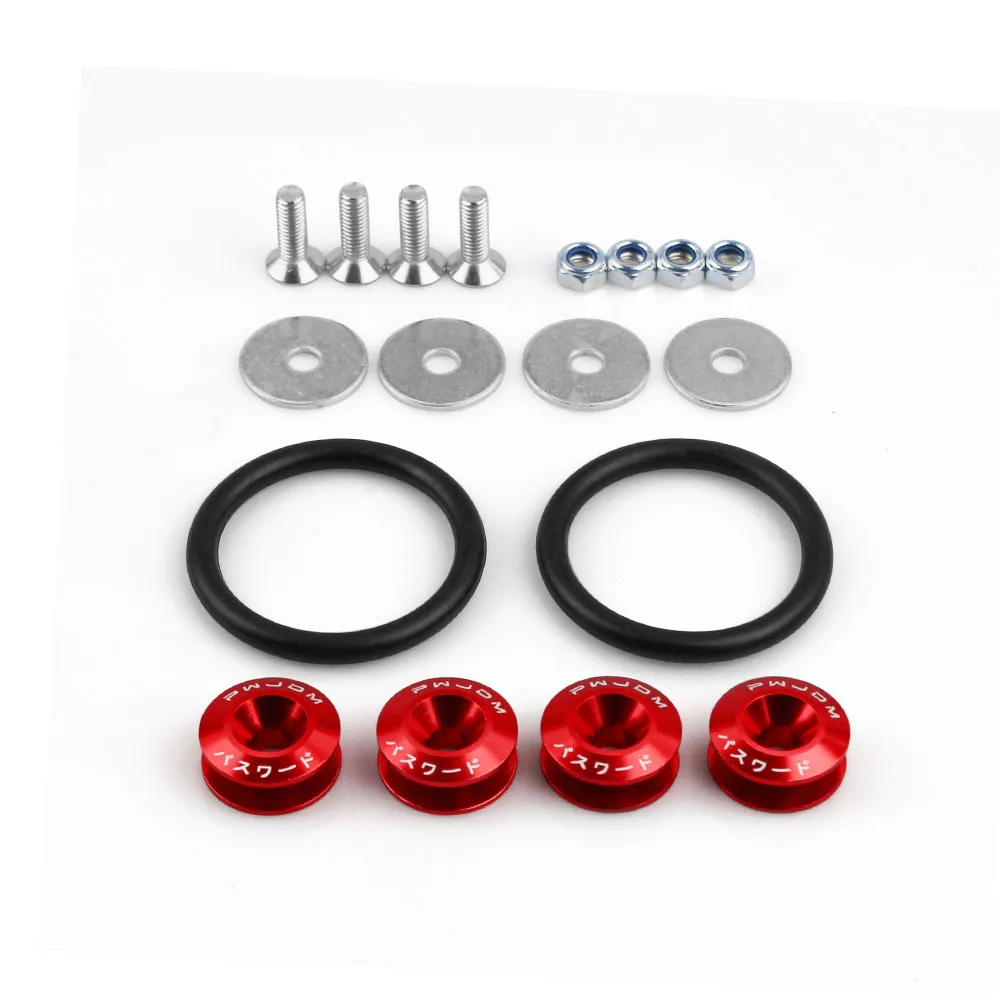 JDM Racing Chrome Quick Release Fasteners Universal Fit for Car Front/Rear Bumpers Surrounds Reinforcement RS-QRF001
