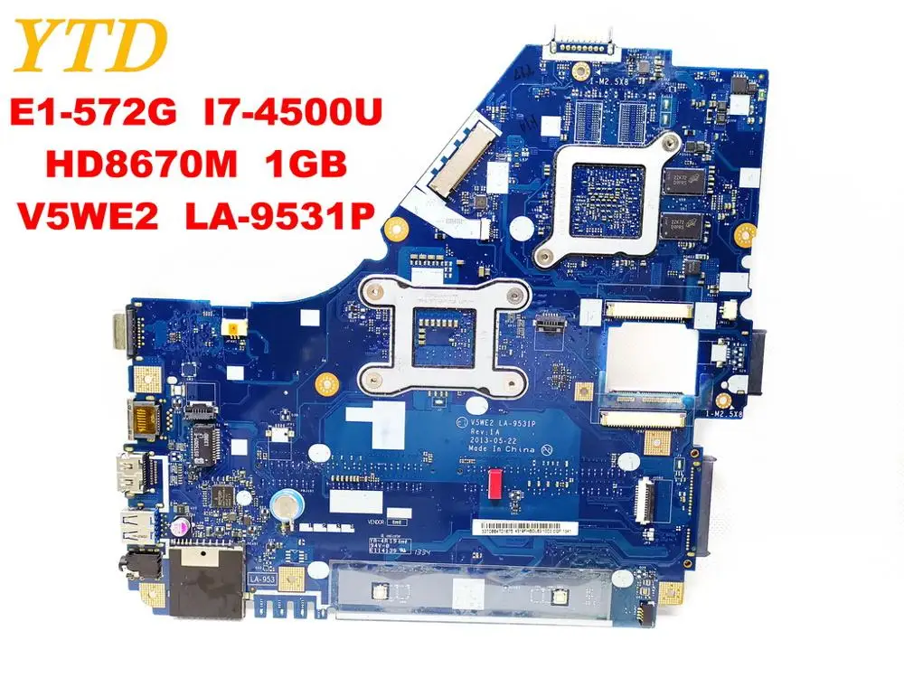 Promo  Original for ACER E1-572G laptop motherboard E1-572G I7-4500U HD8670M 1GB V5WE2 LA-9531P tested goo