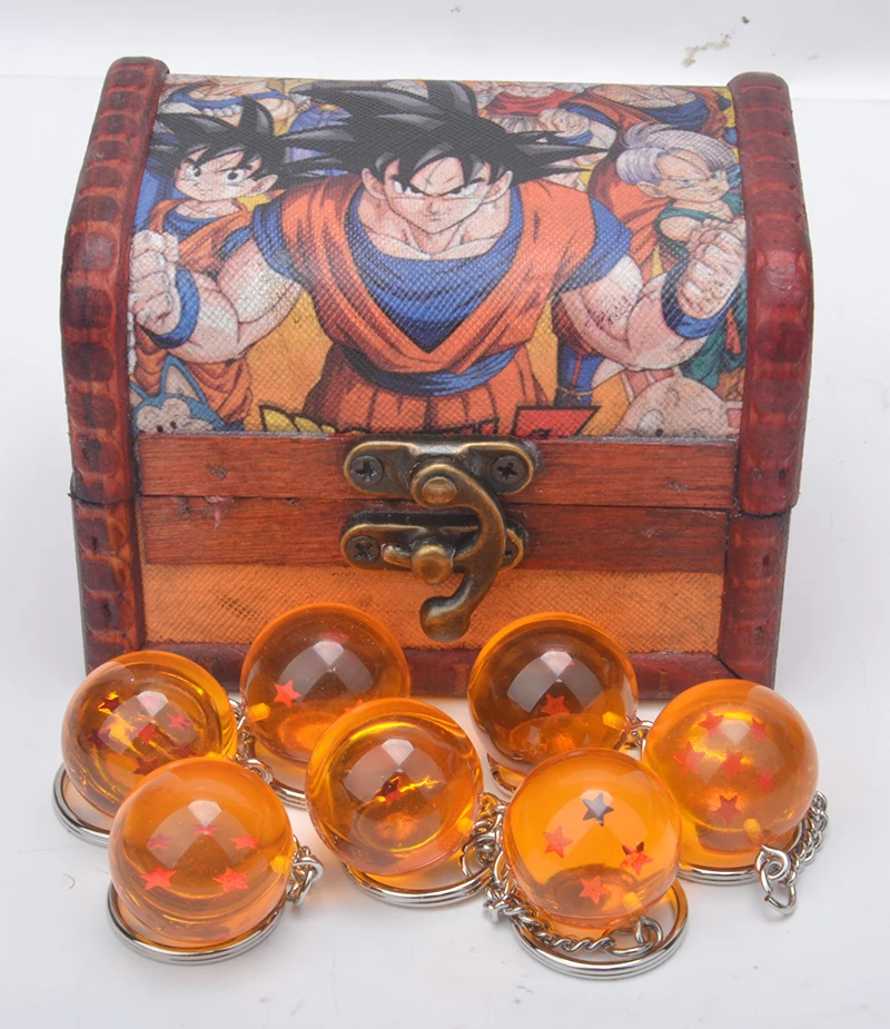 7 PC Dragon Ball Z Keychain DBZ Cosplay Dragonball Z 1 7 Stars Crystal Ball Keyrings PVC Pendant ...