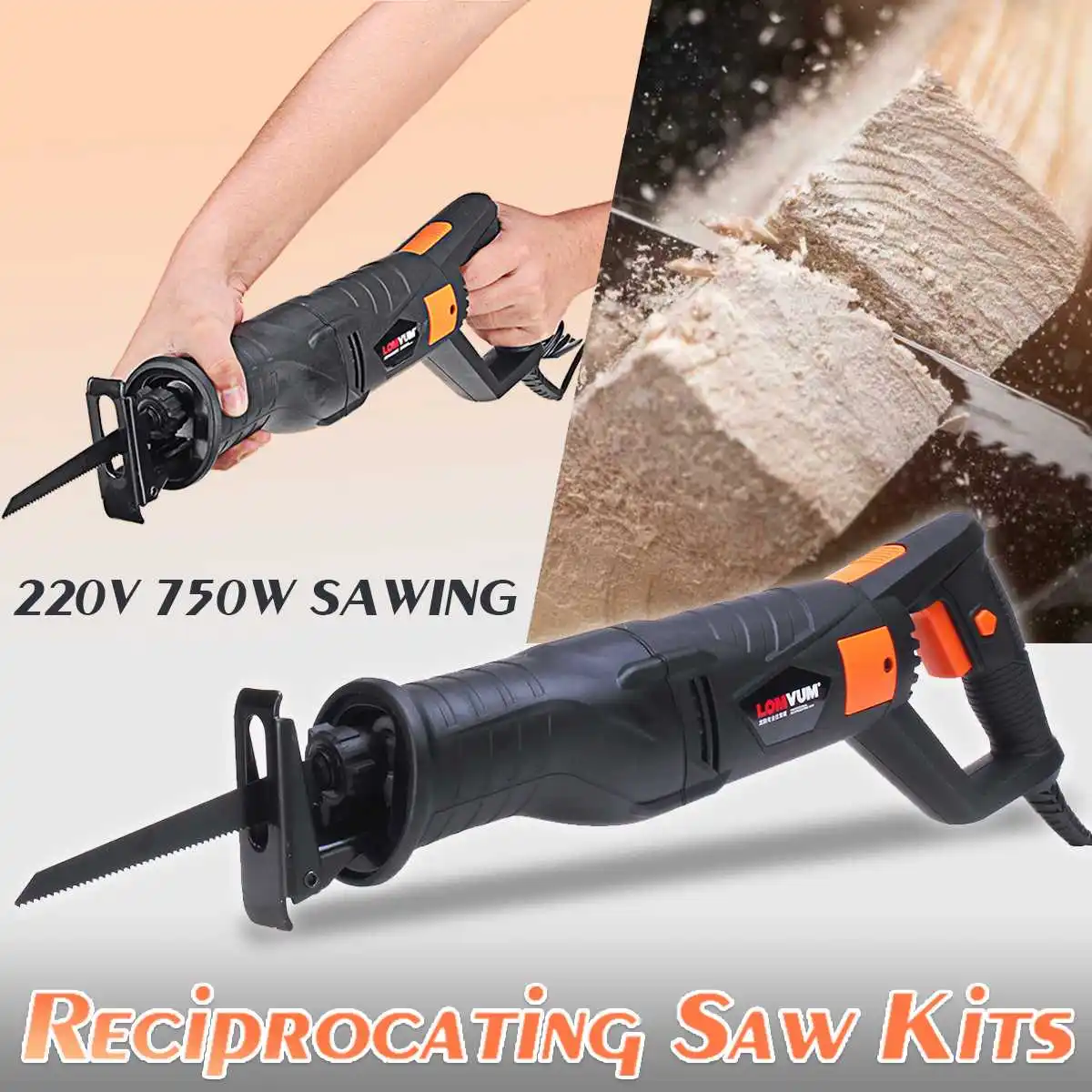 

Multifunction Reciprocating Saw Kits 220V 750W Electric Hand Saw Blade for Wood and Metal Cutting Handle Saw Power Tools