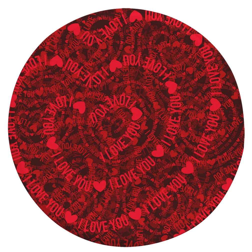 

Red Round Carpet Valentine's Day Decoration Mat Living Room Coffee Table Chair Mats Non-slip Absorbent Rug Yoga Mat
